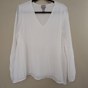 Chico's Cream V-Neck Blouse